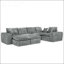 Canapé modulaire en forme de L de 107 po avec deux repose-pieds amovibles en forme de L pour le salon, canapé confortable avec coussins décoratifs et bricolage-2001425650