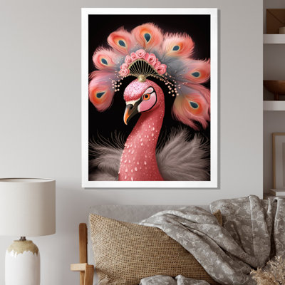 " Pink Flamingo With Pink Crown "