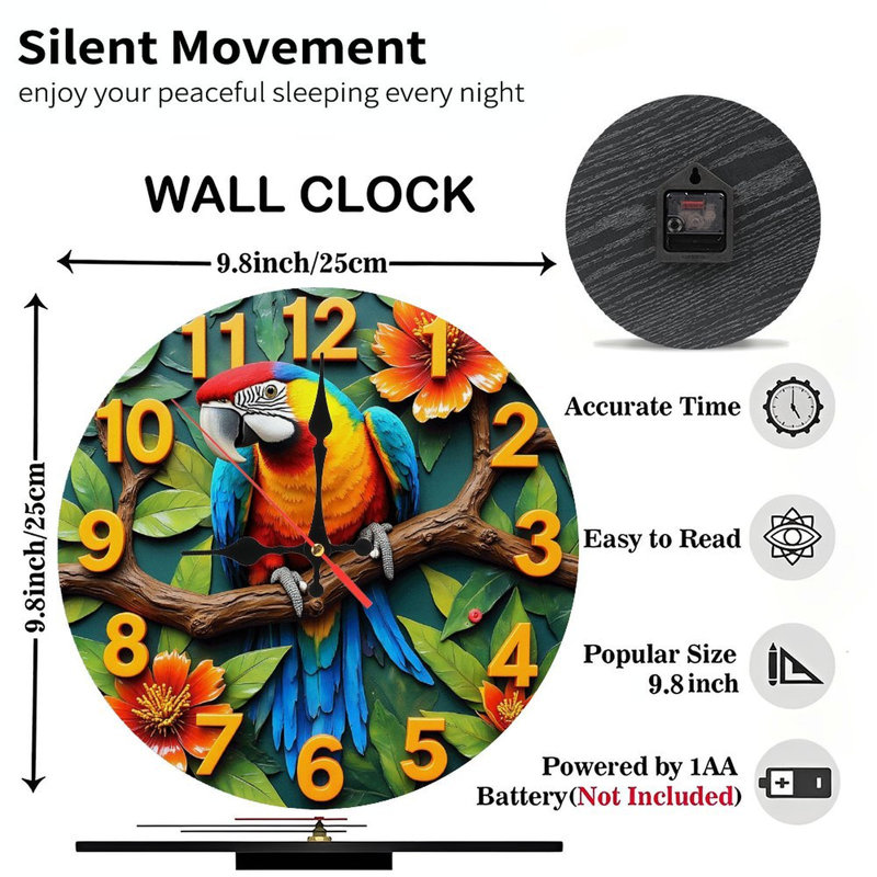 Horloge murale perroquet
