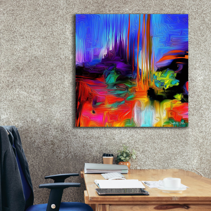  «Rain» par Dante Plata, art mural sur toile, 37 po x 37 po