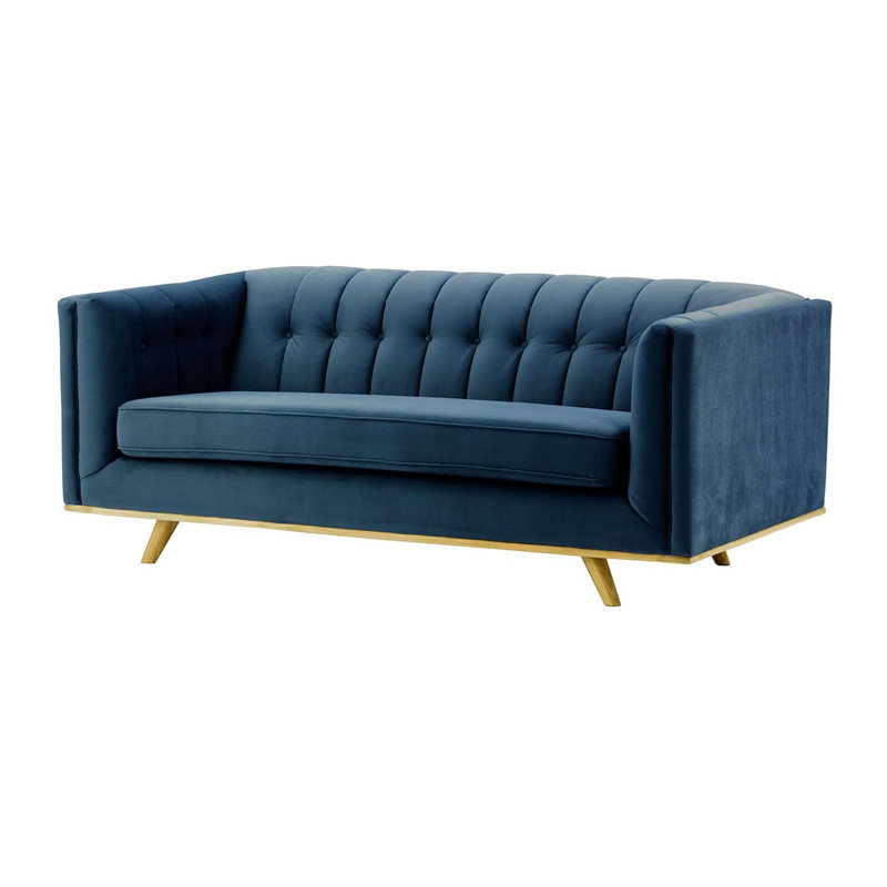 Badnath 3 Seater Velvet Sofa, Blue