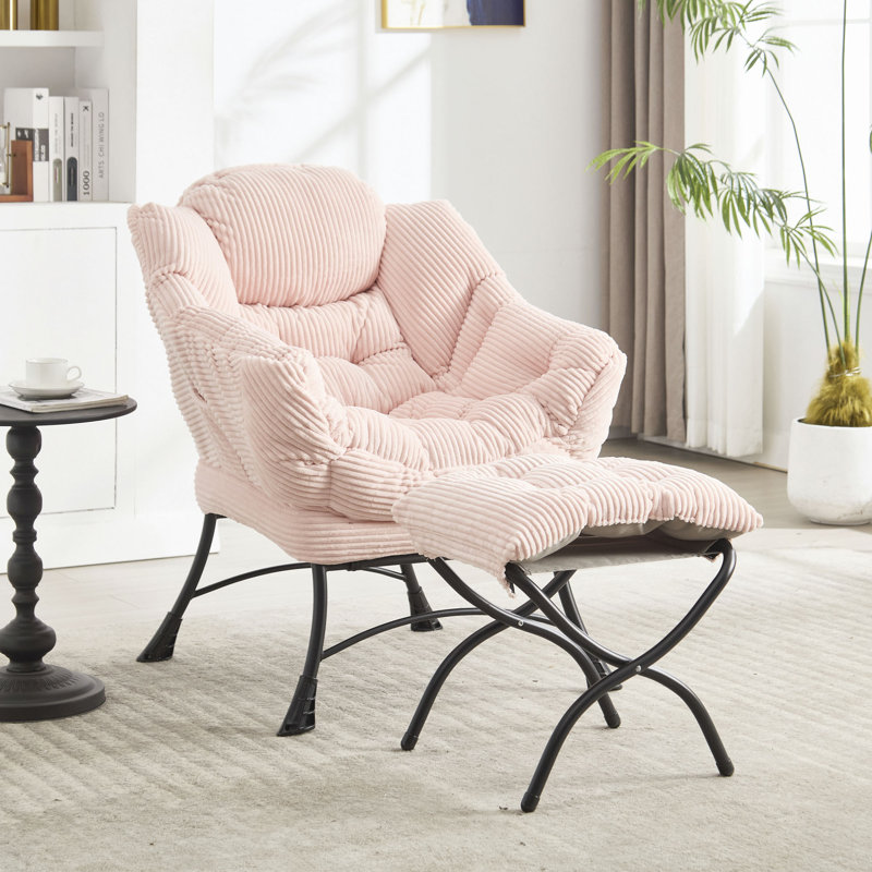 Fauteuil Lazy, Tissu rose