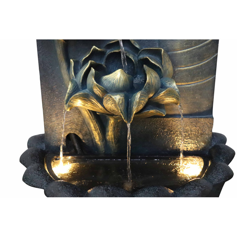 Fontaine murale en résine avec lumière