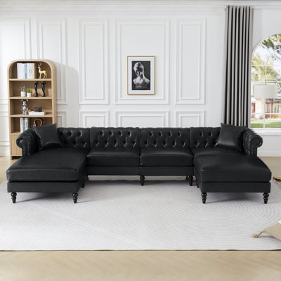 135.8" Wide Left Hand Facing Sofa & Chaise With Ottoman