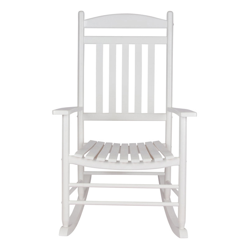 Chaise berçante d'extérieur en peuplier Aleyssa, Blanc