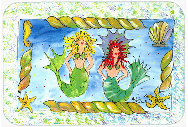 Caroline's Treasures Mermaid Glass Cutting Board