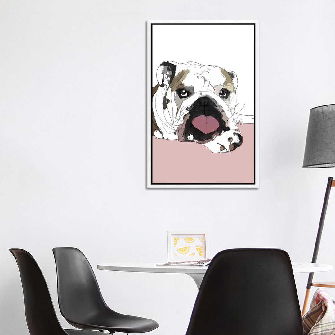 Englische Bulldogge Liebe von Sketch And Paws - Galerie-verpackte Leinwand Giclée auf Leinwand