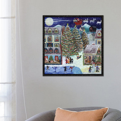 Santa Christmas Village by Cheryl Bartley - Print on Canvas