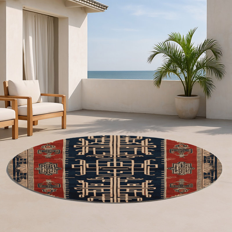 Tapis intérieur et extérieur ArtDeco, Rond 5 pi