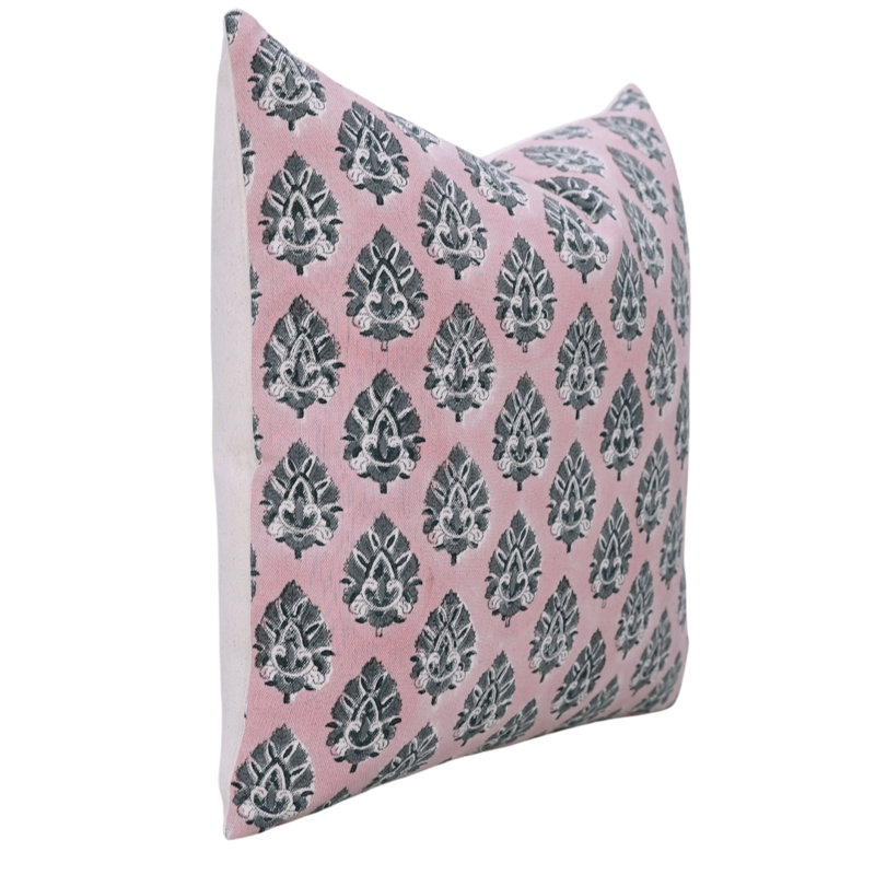 Housse de coussin en toile imprimée à la main à motif de feuilles de canard pour canapé, canapé et décoration intérieure