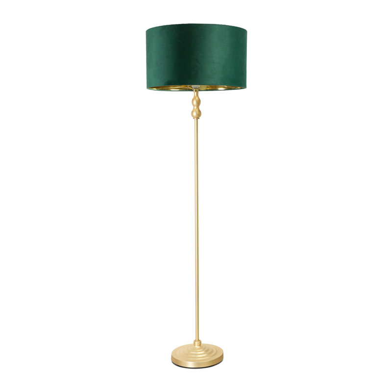 Travilah 151cm Traditional Floor Lamp, Brushed, Yes, Green/Gold