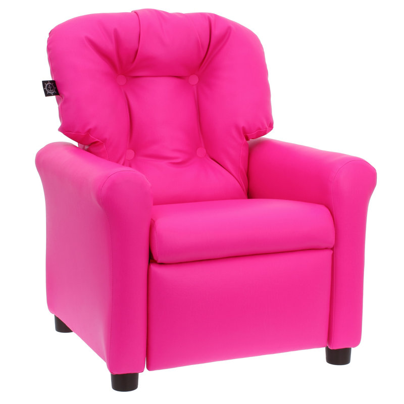 Fauteuil inclinable pour enfant, Similicuir rose
