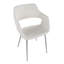 Chaise de salle à manger / d'appoint contemporaine en métal chromé et similicuir blanc - ensemble de 2-367720121-367720124