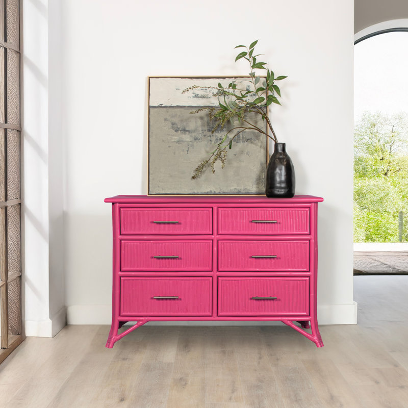 Bermuda 6 - Drawer Dresser, Hot Pink