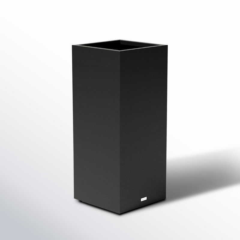 Black Tall Rectangular Plastic Outdoor Planter
