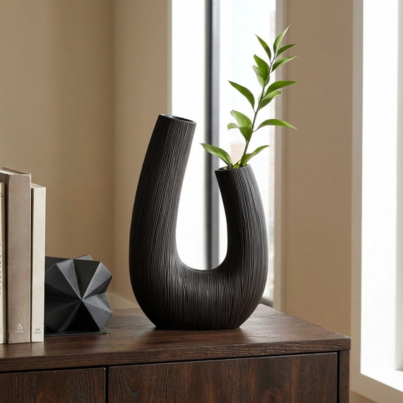 Vase Elara 12 po Elara, 12 inch U Shape, Noir
