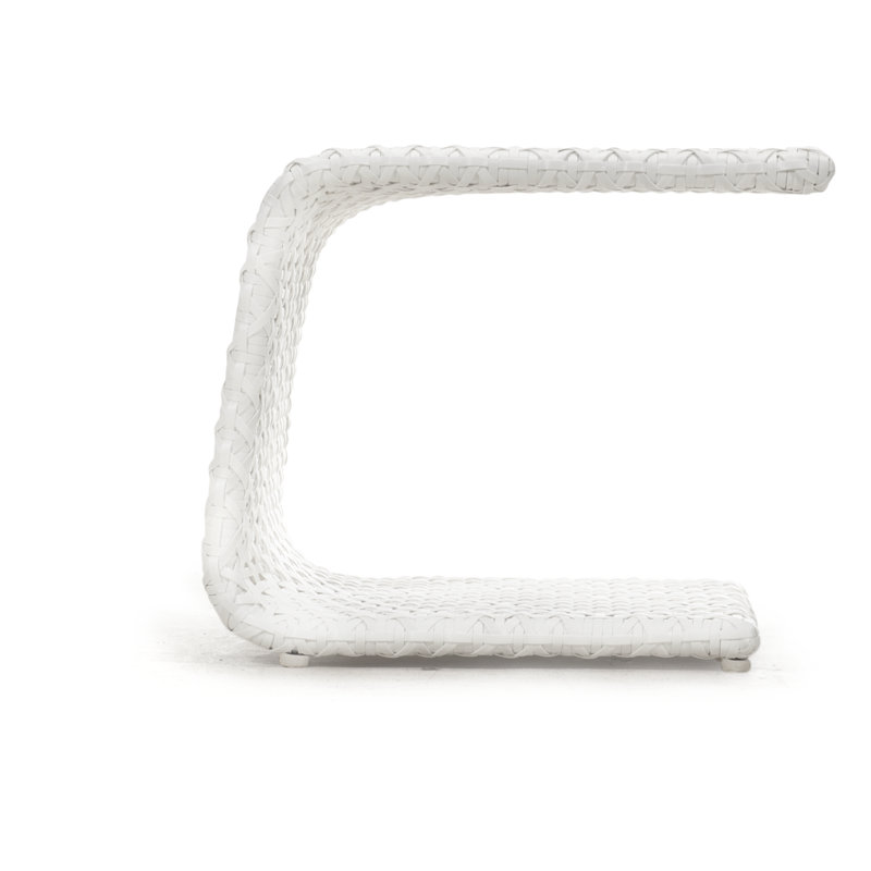 Mermaid Outdoor Side Table, White
