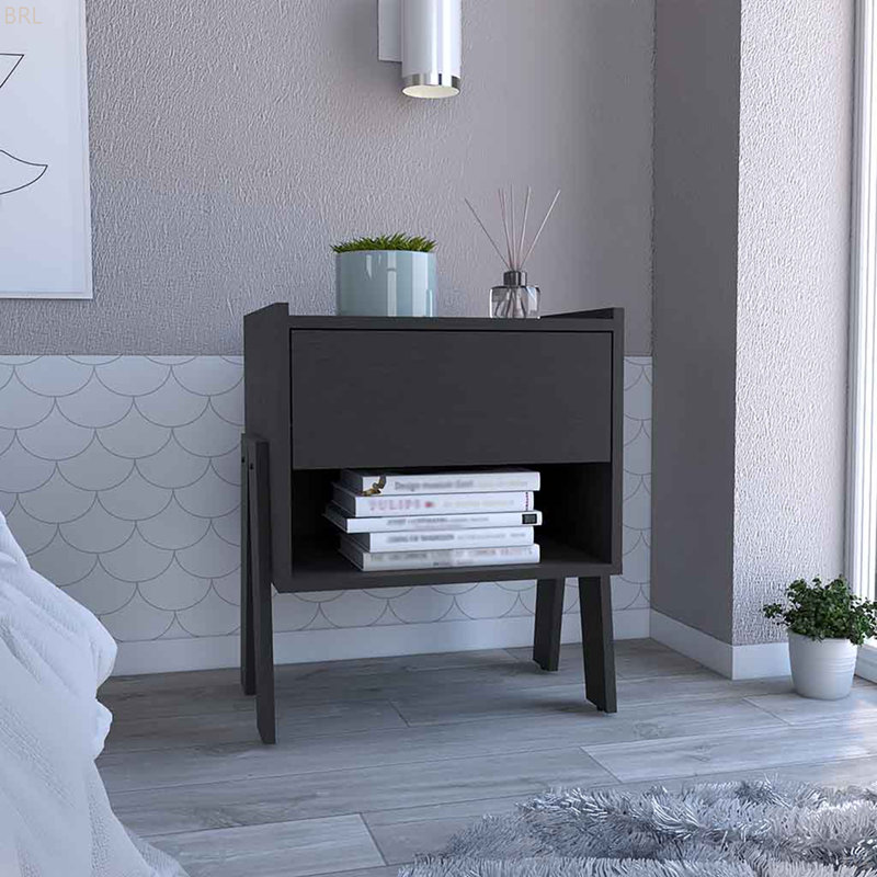 Table de chevet style simple Sandinavian, Noir