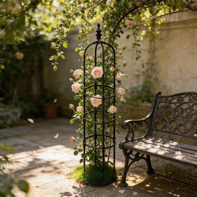 Garden Obelisk Trelli,150cm Tall Garden Trellis for Climbing Plants Outdoor,Plant Support Vine Supports Plant Tower for Climbing Vines and Flowers Stands,Garden Indoor Potted Plant Support