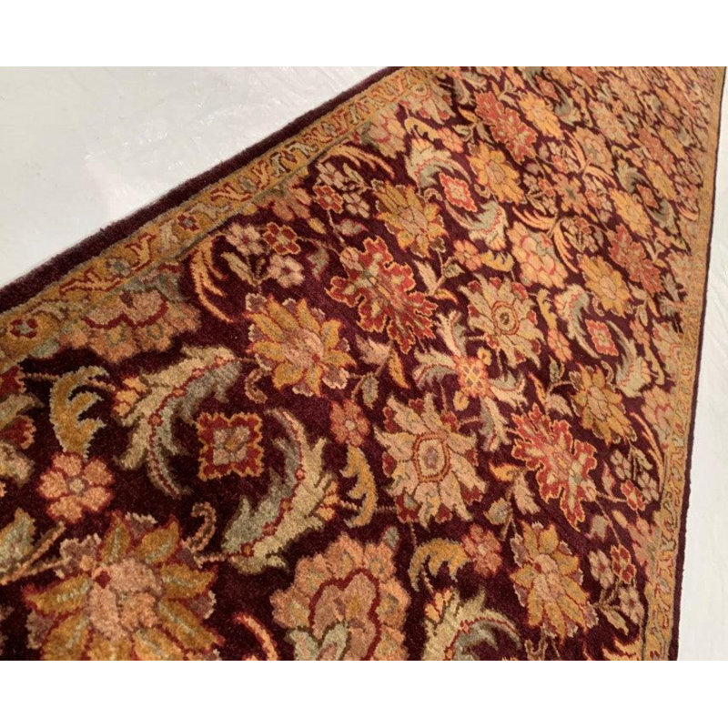 Wool Floral Area Rug in Red