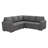 Hoelscher L-shaped Sleeper Sectional Upholstered Sofa Bed With Storage Space Polyester Dark Gray-122510075