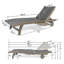 Chaise longue avec plateau coulissant - 2 pièces Gris, fabriqué à partir de bois robuste. Siège et dossier pour un moment de détente. Portée latérale facile. Assemblage requis: plateaux 2 pièces. Conception robuste. Commodité.