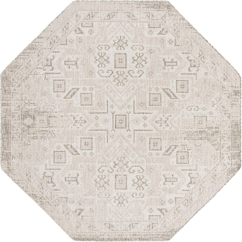 Tapis d'extérieur couleur beige, Octagon 7'10"