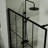 46" X 72" Black Shower Screen For Walk-in - Tempered Glass, Reliable Mount Steady Upper Bar