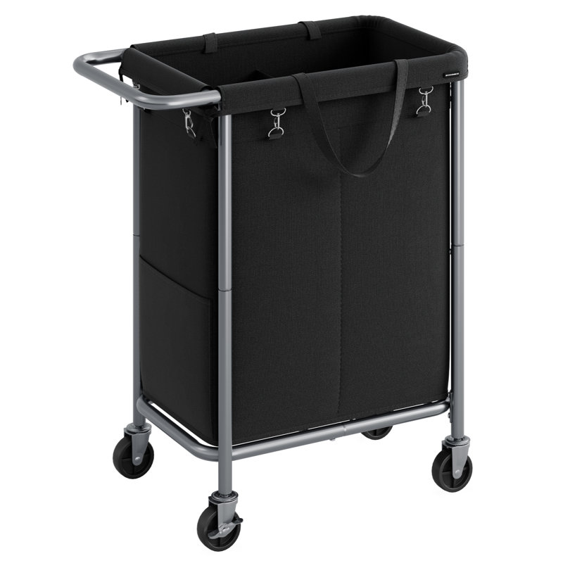 Rolling Laundry Hamper with Handles, Ink Black
