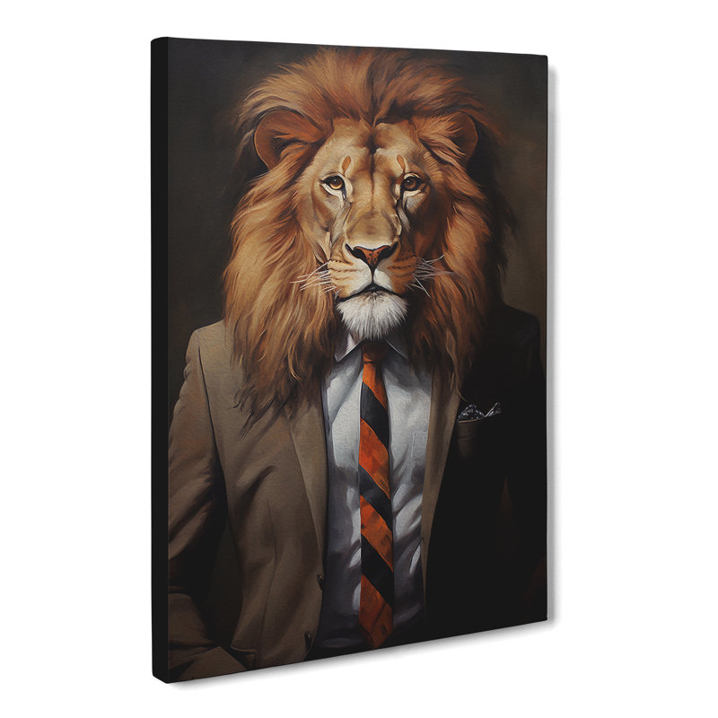 Lion In A Suit No.6 - No Frame Print, 60cm H x 40cm W x 3cm D