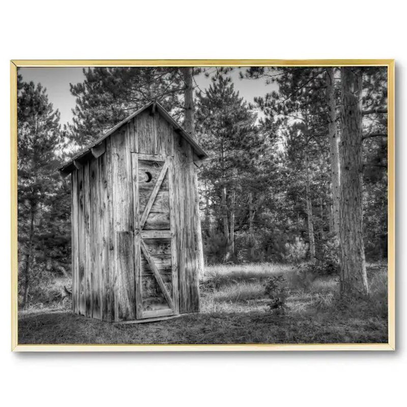 The Outhouse Print by Scott Norris, Gold Floater Framed Canvas, 32" H x 42" W, No Mat