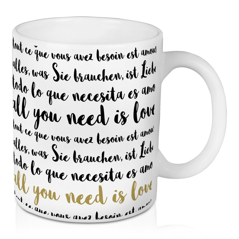 Grande tasse à café love langues Hucksley, Ensemble de verres à lait