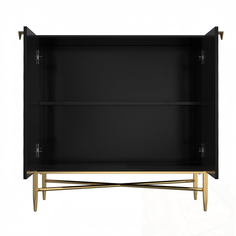 Commodes décoratives avec 2 portes et pieds en métal
