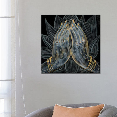 Lotus Prayer 1 Piece Wrapped Canvas Painting