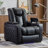 36.22" W Luxurious Faux Leather Power Recliner Home Theater Seating with Adjustable Headrest & Cup Holders & Ambient Light Strap-1834561391