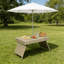 Table portative pliante en osier, gris-1663691483