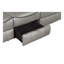 Canapé double inclinable gris 1 pièce avec porte-gobelets rabattables, prises de courant USB et tiroir caché en similicuir rembourré
