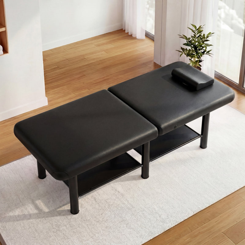 Table de massage professionnelle 75 po, table pliante en similicuir confortable, lit de massage avec dossier réglable et coussin de tête