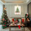 Arbre sur toile, cerf-1083604173