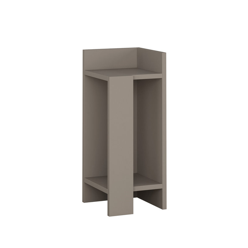 Lochlan Modern Compact Nightstand Bedside Table 25 x 27 x 60cm  Bedroom Furniture, Right Orientation, Light Mocha