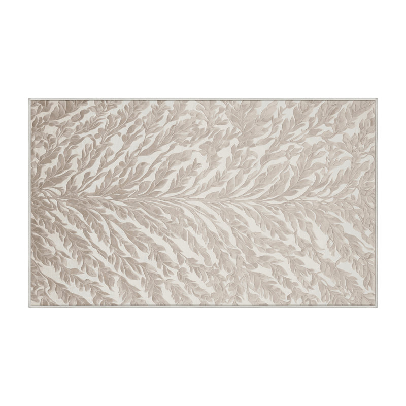 Machine Washable Beige Area Rug, Runner 2' x 5'