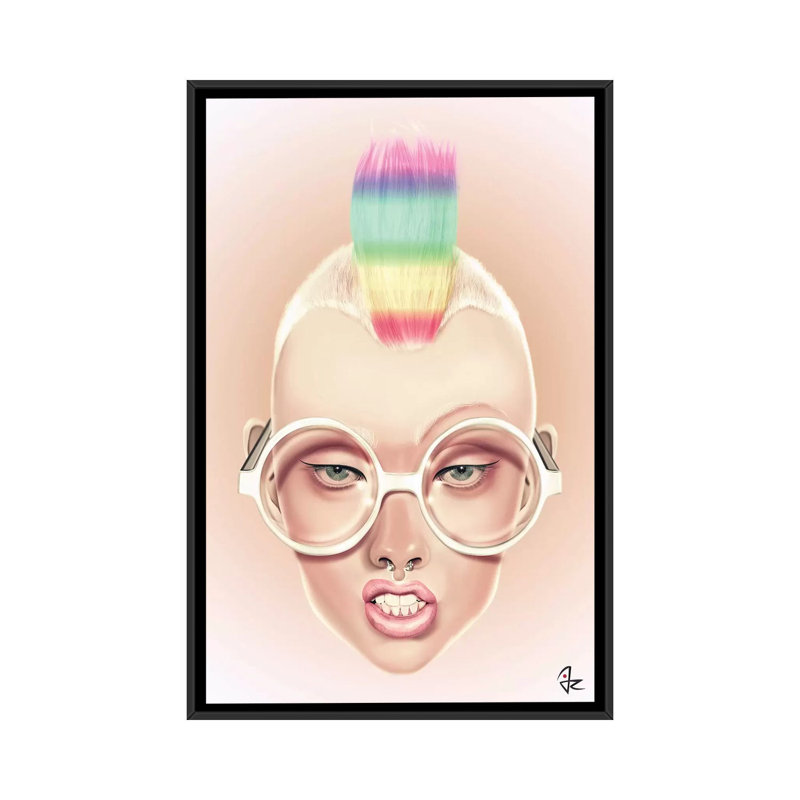 Rainbow, impression sur toile tendue, H 48 po x l 32 po x P 1,5 po, Toile avec cadre noir, Pas de tapis