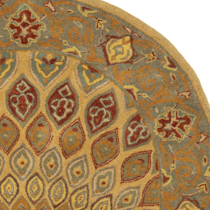 Gideon Hand Tufted Wool/Cotton/Latex Oriental Rug in Light Brown/Grey, Oval 4'6" x 6'6"