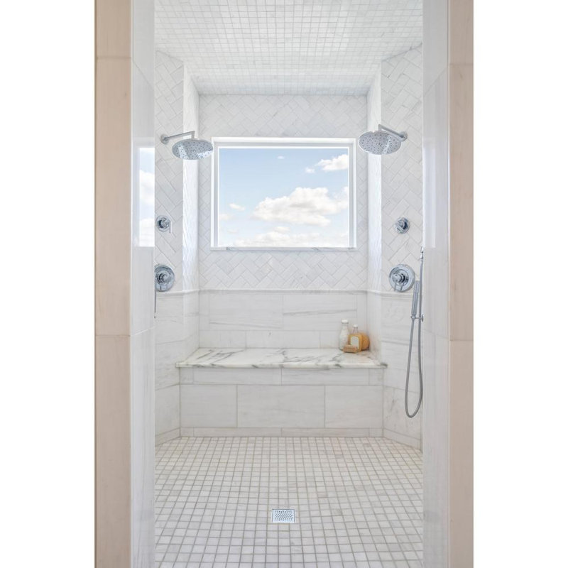 6 in. x 6 in. Stainless Steel Square Shower Drain with Square Pattern Drain Cover, 6" x 6", Stainless Steel