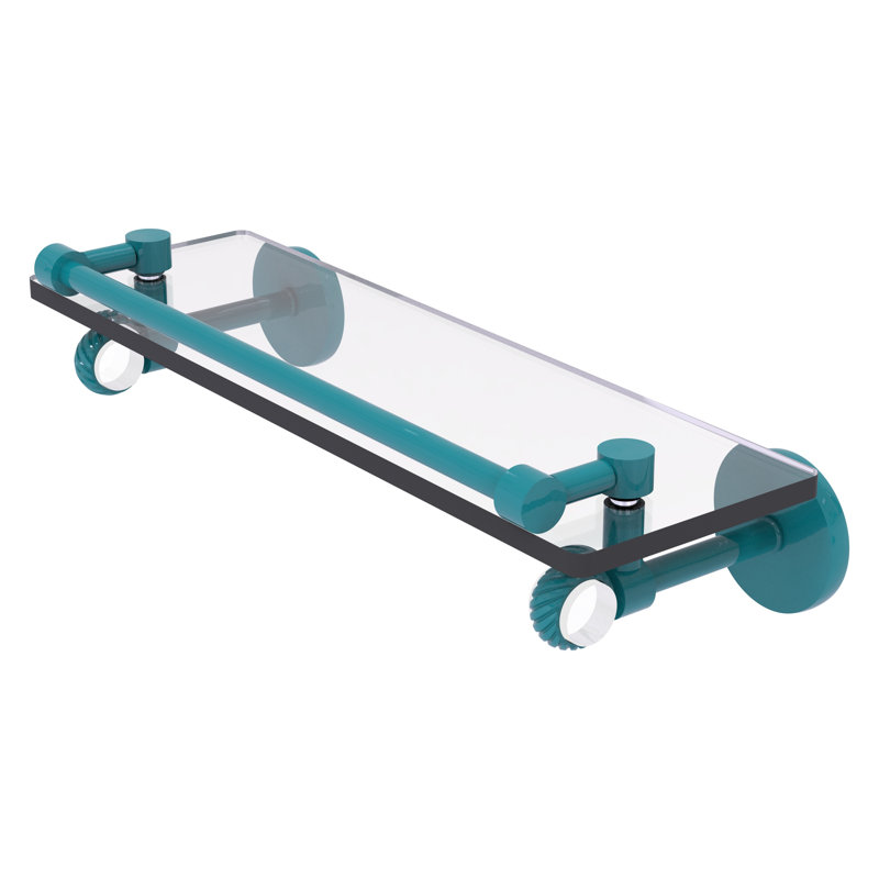 Tablette flottante Clearview, H 3,75 po x l 16 po x P 5,65 po, Bleu sarcelle Glokzin