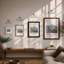 New York Skyline Modern - Framed Print-1139810197-1139810199