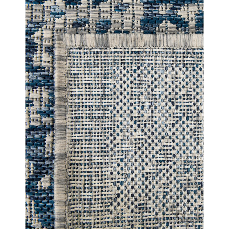 Tapis oriental bleu / gris Cowell, Carré 10pi