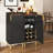38" Modern Fluted Bar Cabinet, Small Liquor Cabinet with Wine Rack & Glass Holder-1044138976