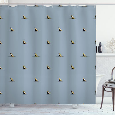 Ambesonne Sea Animals Shower Curtain Shark Fins Pattern Art -  sc_342449_long