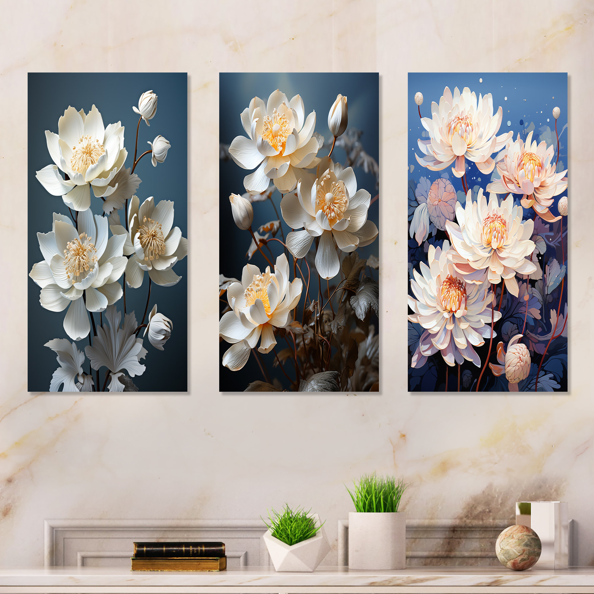 Lark Manor™ Lotus Bliss Unveiled - Lotus Metal Wall Art Living Room Set ...